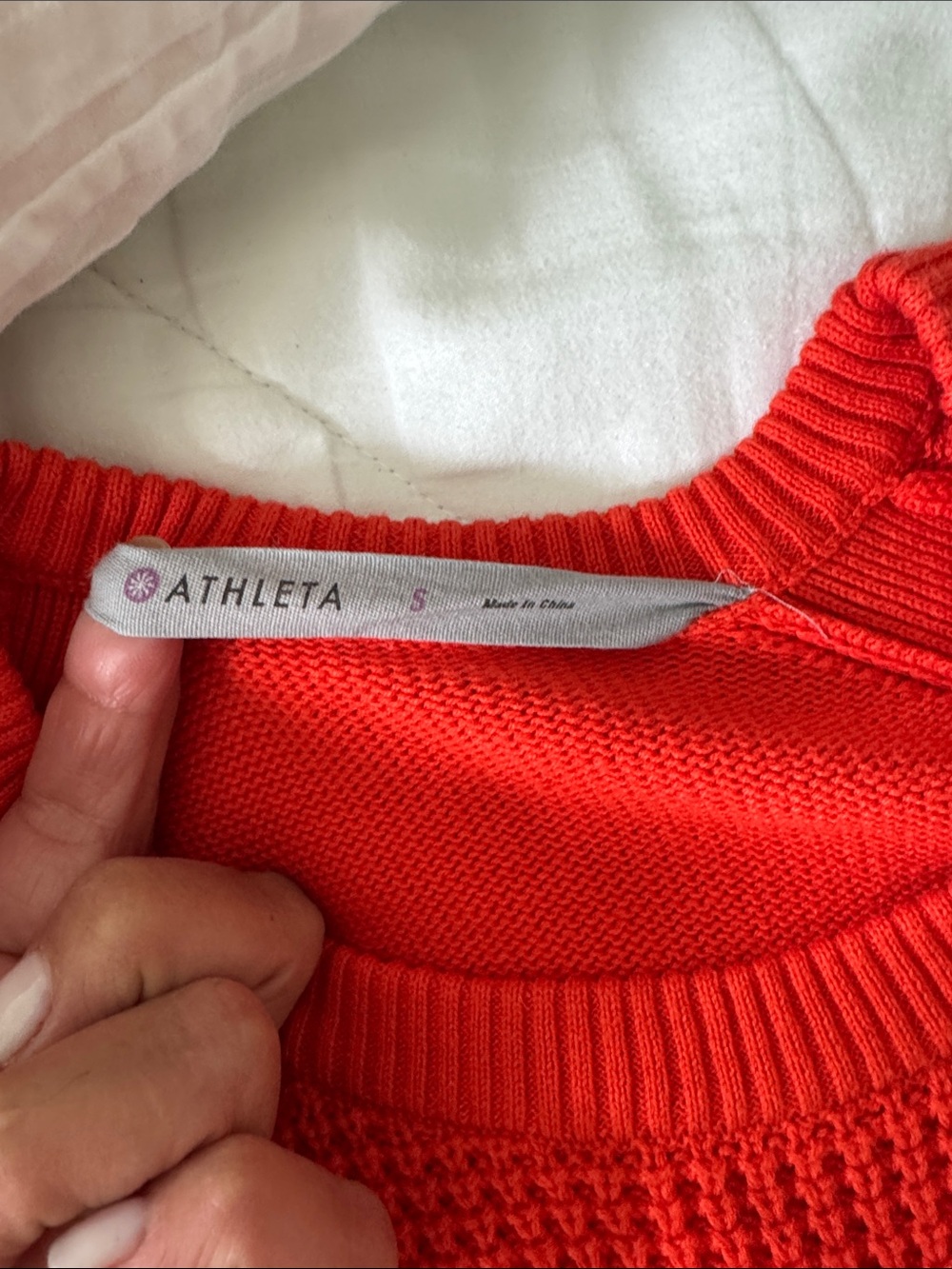 Athleta Vibrant Red Crewneck Knit Top